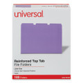 Reinforced Top-tab File Folders, 1/3-cut Tabs: Assorted, Letter Size, 1" Expansion, Violet, 100/box