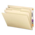 Six-section Manila End Tab Classification Folders, 2 Dividers, Letter Size, Manila, 10/box