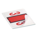 Numerical End Tab File Folder Labels, 3, 1 X 1.25, White, 500/roll