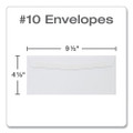 Business Envelope, Side Seam, #10, Commercial Flap, Gummed Closure, 4.13 X 9.5, White, 500/box