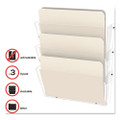 Unbreakable Docupocket Wall File, 3 Sections, Letter Size, 14.5" X 3" X 6.5", Clear, 3/pack