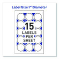 Printable Mailing Seals, 1" Dia., Clear, 15/sheet, 32 Sheets/pack, (5248)