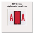 A-z Color-coded End Tab Filing Labels, A, 1 X 1.25, White, 500/roll
