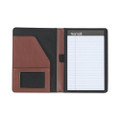 Contrast Stitch Leather Padfolio, 6 1/4w X 8 3/4h, Open Style, Brown