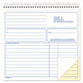 Spiralbound Service Invoices, Two-part Carbonless, 8.5 X 7.75, 1/page, 50 Forms