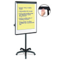 Silver Easy Clean Dry Erase Mobile Presentation Easel, 44" To 75-1/4" High