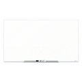 Invisamount Magnetic Glass Marker Board, Frameless, 50" X 28", White Surface
