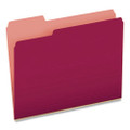 Interior File Folders, 1/3-cut Tabs: Assorted, Letter Size, Burgundy, 100/box