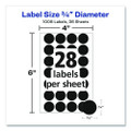 Handwrite Only Self-adhesive Removable Round Color-coding Labels, 0.75" Dia., Black, 28/sheet, 36 Sheets/pack, (5459)
