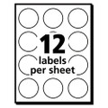 Removable Multi-use Labels, Inkjet/laser Printers, 1" Dia., White, 12/sheet, 50 Sheets/pack, (5410)