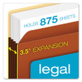 File Pocket W/ Tyvek, 3.5" Expansion, Legal Size, Redrope, 10/box
