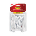 General Purpose Hooks, Medium, 3 Lb Cap, White, 20 Hooks And 24 Strips/pack