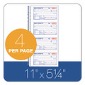 Money/rent Receipt Spiral Book, Two-part Carbonless, 2.75 X 4.75, 4/page, 200 Forms