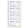 Money/rent Receipt Spiral Book, Two-part Carbonless, 2.75 X 4.75, 4/page, 200 Forms