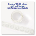 Dispenser Pack Hole Reinforcements, 1/4" Dia, Clear, 1000/pack, (5722)