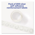 Dispenser Pack Hole Reinforcements, 1/4" Dia, Clear, 200/pack, (5721)