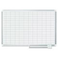Grid Planning Board, 1 X 2 Grid, 36 X 24, White/silver