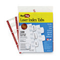 Laser Printable Index Tabs, 1/5-cut Tabs, White, 1.13" Wide, 100/pack