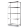 5-shelf Wire Shelving Kit With Casters And Shelf Liners, 36w X 18d X 72h, Black Anthracite 5-shelf Wire Shelving Kit With Casters And Shelf Liners, 36w X 18d X 72h, Black Anthracite