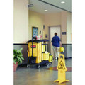 Hygen M-fiber Healthcare Cleaning Cart, 22w X 48.25d X 44h, Black/yellow/silver