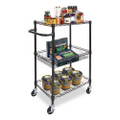 Three-tier Wire Cart With Basket, 28w X 16d X 39h, Black Anthracite