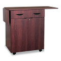 Hospitality Service Cart, One-shelf, 32.5w X 20.5d X 38.75h, Mahogany