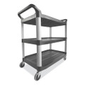 Xtra Utility Cart, 300-lb Capacity, Three-shelf, 20w X 40.63d X 37.8h, Gray
