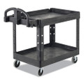 Heavy-duty 2-shelf Utility Cart, Tpr Casters, 26w X 55d X 33.25h, Black