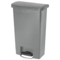 Slim Jim Resin Step-on Container, Front Step Style, 13 Gal, Gray