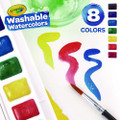 Washable Watercolor Paint, 8 Assorted Colors, Palette Tray