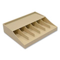 Coin Wrapper And Bill Strap Single-tier Rack, 6 Compartments, 10 X 8.5 X 3, Steel, Pebble Beige