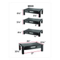 Wide Deluxe Two-level Monitor Stand With Drawer, 20" X 13.25" X 3" To 6.5", Black, Supports 50 Lbs