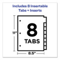 Insertable Big Tab Plastic Dividers, 8-tab, 11 X 8.5, Clear, 1 Set