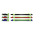 Xpress Fineliner Porous Point Pen, Stick, Medium 0.8 Mm, Assorted Ink Colors, Green Barrel, 3/pack
