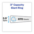 Heavy-duty Non Stick View Binder With Durahinge And Slant Rings, 3 Rings, 3" Capacity, 11 X 8.5, White, 2/pack