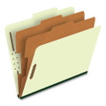 Four-, Six-, And Eight-section Pressboard Classification Folders, 2 Dividers, Embedded Fasteners, Letter Size, Green, 10/box