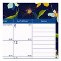 Spring Monthly Academic Desk Pad Calendar, Flora Artwork, 22 X 17, Black Binding, 18-month (july To Dec): 2022 To 2023