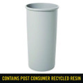 Untouchable Waste Container, Round, Plastic, 22 Gal, Gray