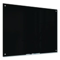 Glass Dry Erase Board, 48 X 36, Black Surface