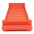Stackable Plastic Coin Tray, Quarters, 10 Compartments, Stackable, 3.75 X 11.5 X 1.5, Orange, 2/pack Stackable Plastic Coin Tray, Quarters, 10 Compartments, Stackable, 3.75 X 11.5 X 1.5, Orange, 2/pack