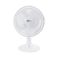 12" 3-speed Oscillating Desk Fan, Plastic, White