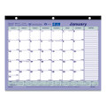 Monthly Desk Pad Calendar, 11 X 8.5, White/blue/green Sheets, Black Binding, Black Corners, 12-month (jan To Dec): 2022