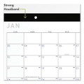 Contemporary Monthly Desk Pad, 18 X 11, White Sheets, Black Binding/corners,12-month (jan To Dec): 2022