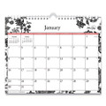 Analeis Wall Calendar, Analeis Floral Artwork, 11 X 8.75, White/black/salmon Sheets, 12-month (jan To Dec): 2022 Analeis Wall Calendar, Analeis Floral Artwork, 11 X 8.75, White/black/salmon Sheets, 12-month (jan To Dec): 2022