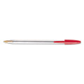 Cristal Xtra Smooth Ballpoint Pen, Stick, Medium 1 Mm, Red Ink, Clear Barrel, Dozen