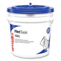 Wipers For Wettask System, Bleach, Disinfectants And Sanitizers, 12 X 12.5, Unscented, 60/roll, 5 Rolls And 1 Bucket/carton