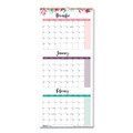 3-month Wall Calendar, Floral Artwork, 12.25 X 27, White/multicolor Sheets, 12-month (jan To Dec): 2022 3-month Wall Calendar, Floral Artwork, 12.25 X 27, White/multicolor Sheets, 12-month (jan To Dec): 2022