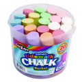 Washable Sidewalk Jumbo Chalk In Storage Bucket With Lid And Handle, 12.63", 20 Assorted Colors