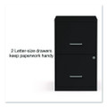 Soho Vertical File Cabinet, 2 Drawers: File/file, Letter, Black, 14" X 18" X 24.1"