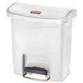 Slim Jim Resin Step-on Container, Front Step Style, 4 Gal, White